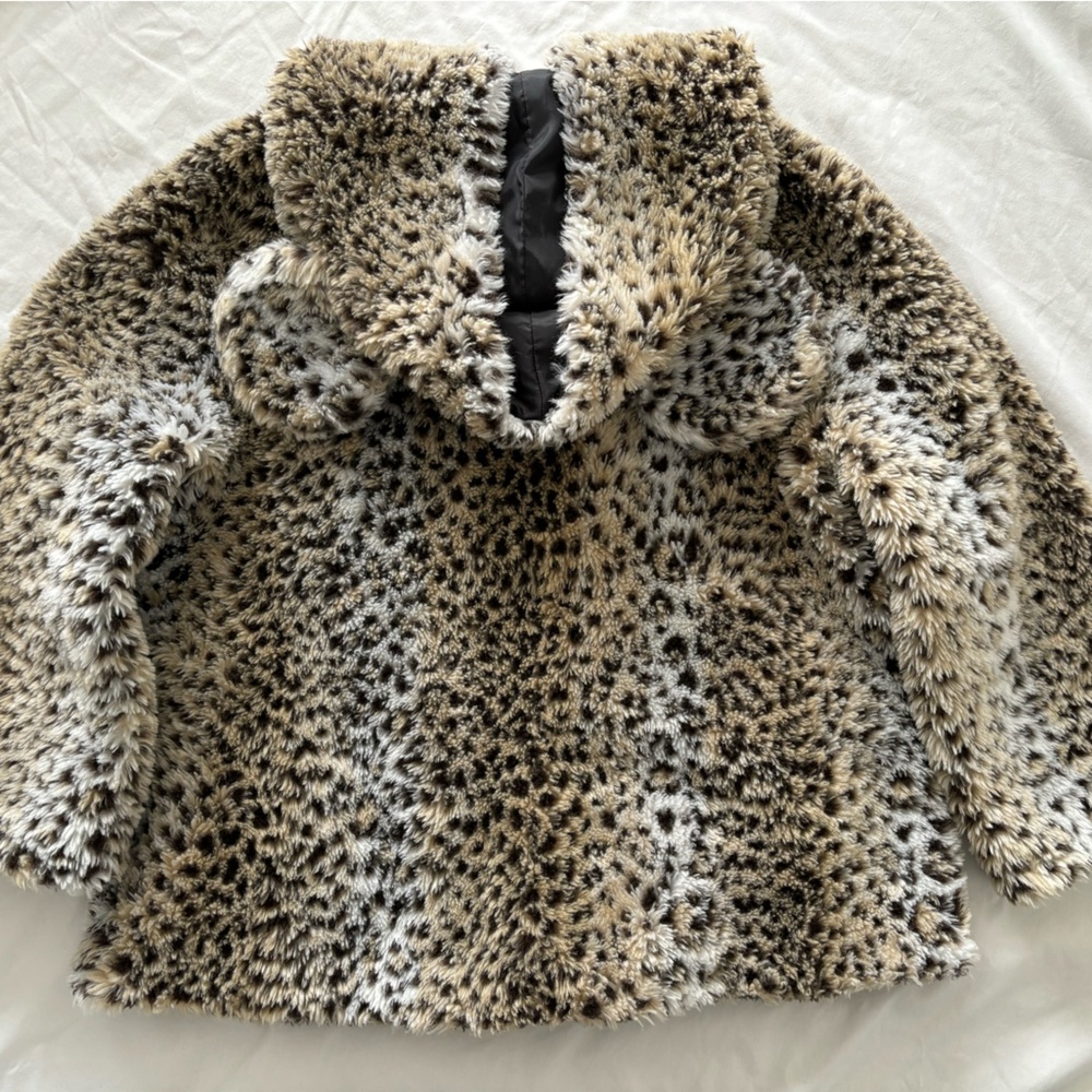 Leopard faux fur hooded jacket - Picture 4 of 9